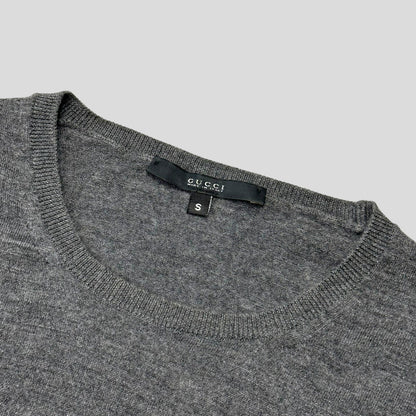 Gucci by Tom Ford 00’s Embroidered Logo Light Wool Knit - S | Default Title, Multicoloured