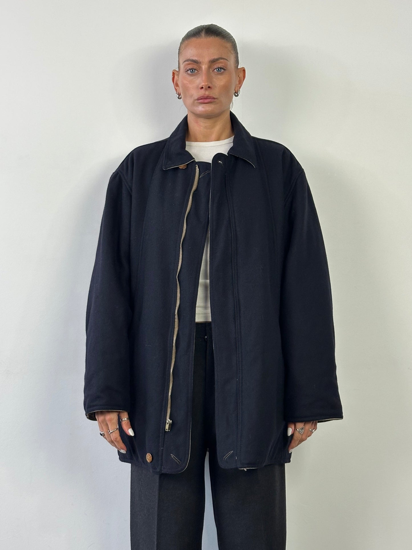 Italian Vintage Brushed Wool Reversible Jacket - XL