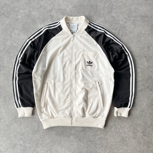 Adidas 1990s two tone embroidered bomber track jacket (M)