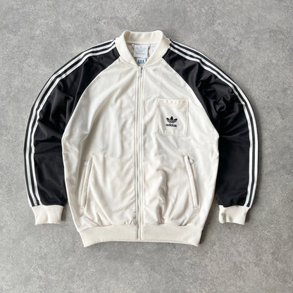 Adidas 1990s two tone embroidered bomber track jacket (M)