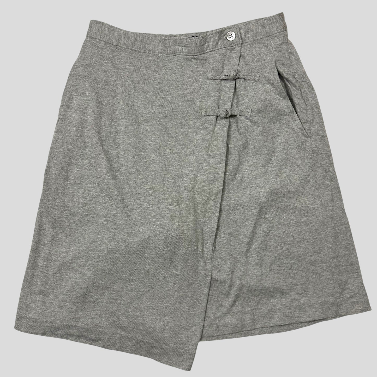 Comme Des Garçons Tricot 1992 Grey Cotton Asymmetric Toggle Skirt - M | Default Title, Grey