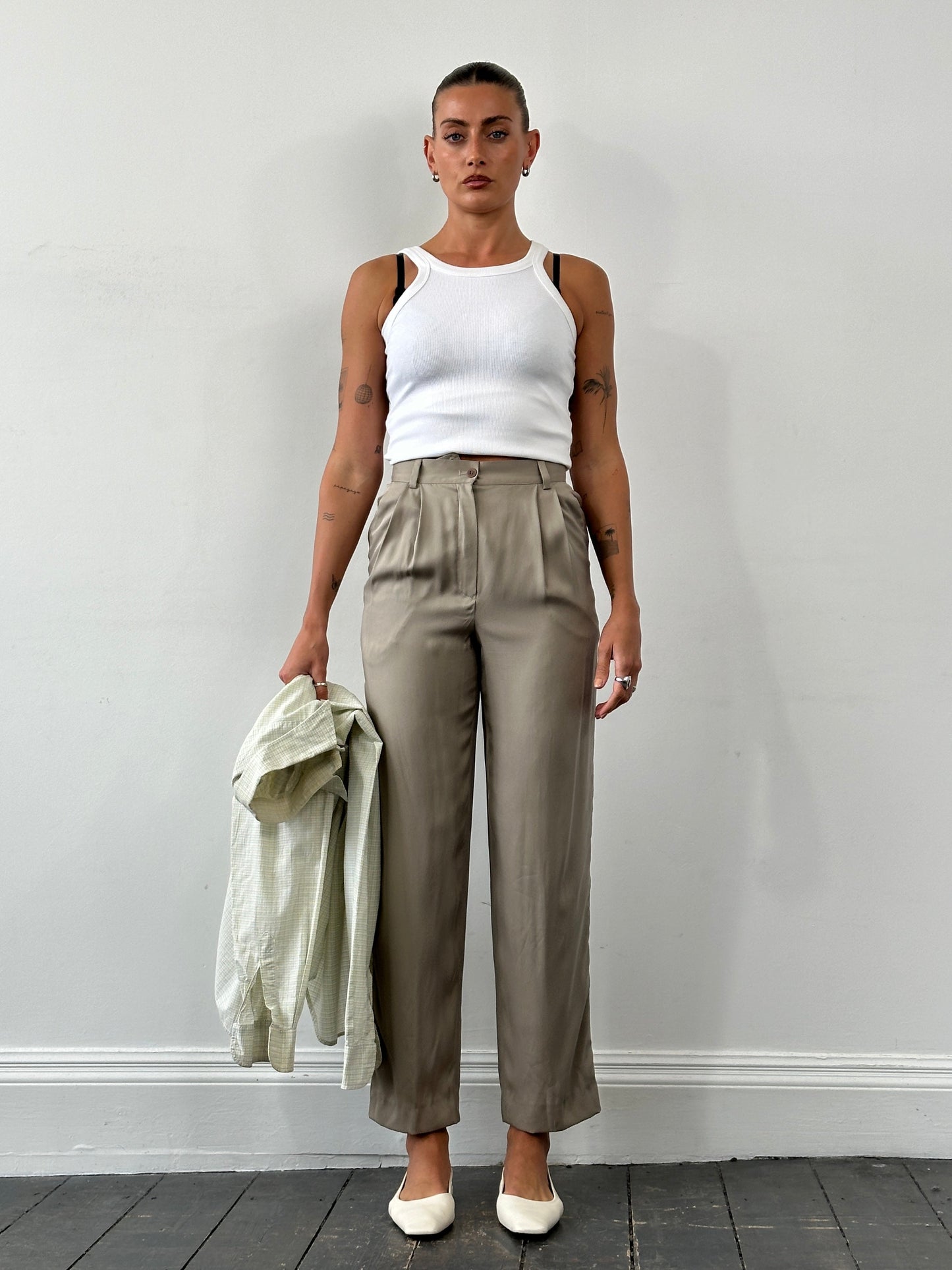 Mani Pure Silk High Waisted Trousers - W26