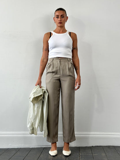 Mani Pure Silk High Waisted Trousers - W26