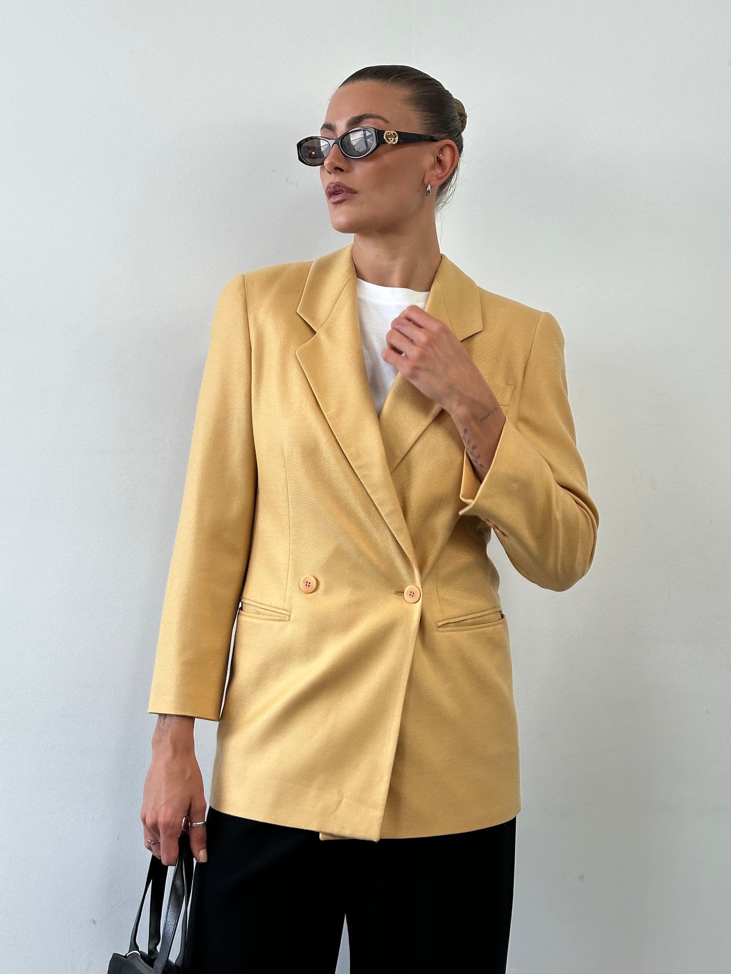 Giorgio Armani Black Label Pure Wool Fitted Blazer - S/M