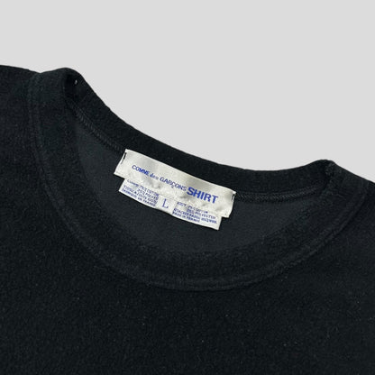 CDG SHIRT 1994 Wool Panel Towelled Fleece Sweatshirt - L/XL | Large, Black