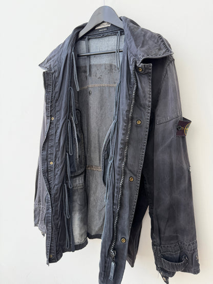 Stone Island 00s Raso Gommato Field Jacket | X-Large, Charcoal