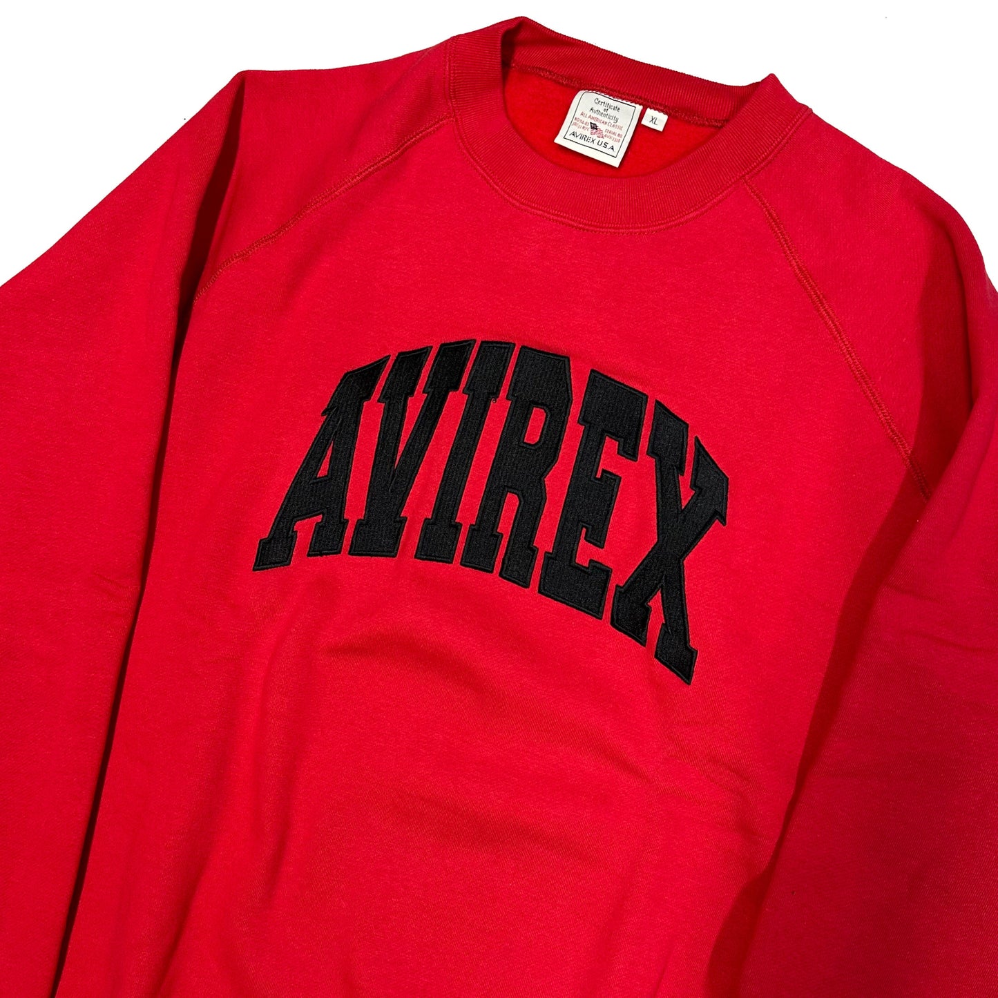 Avirex Spellout Sweatshirt In Red & Black ( XL )