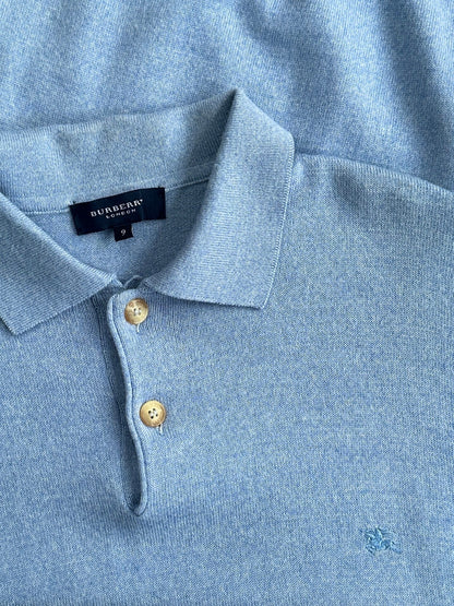 Burberry London 2000s Merino Wool Polo Logo Jumper - XL
