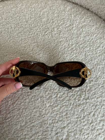 2000s Chanel Oversized Shield Sunglasses | O/S, Brown