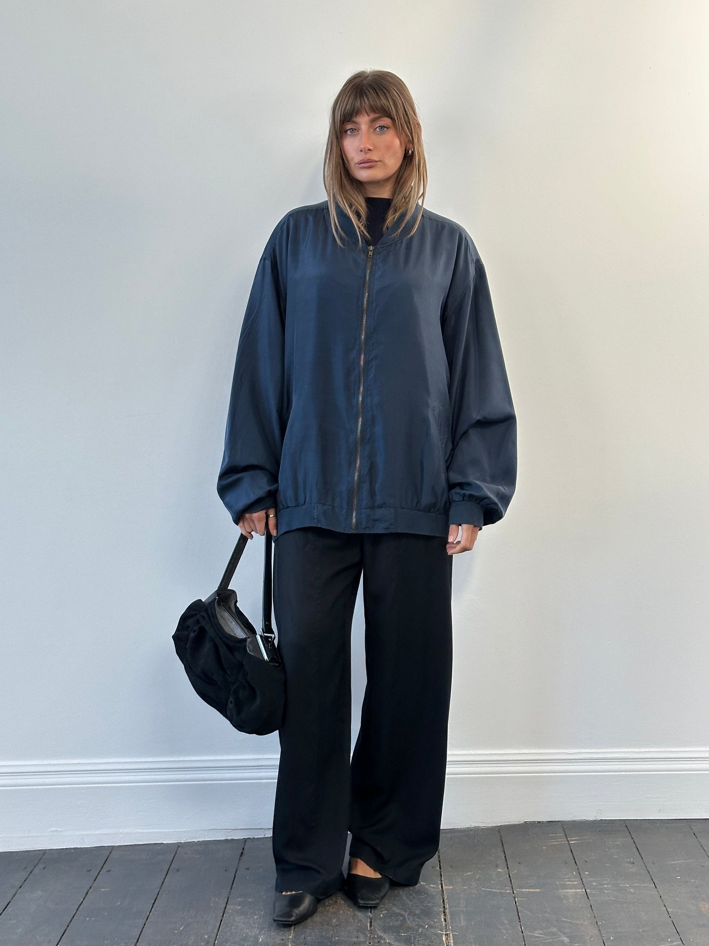 Vintage 1980s Pure Silk Bomber Jacket - XXL