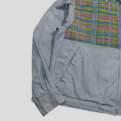 Comme Des Garçons SHIRT 90’s Plaid Striped Boxy Work Jacket - M | Blue