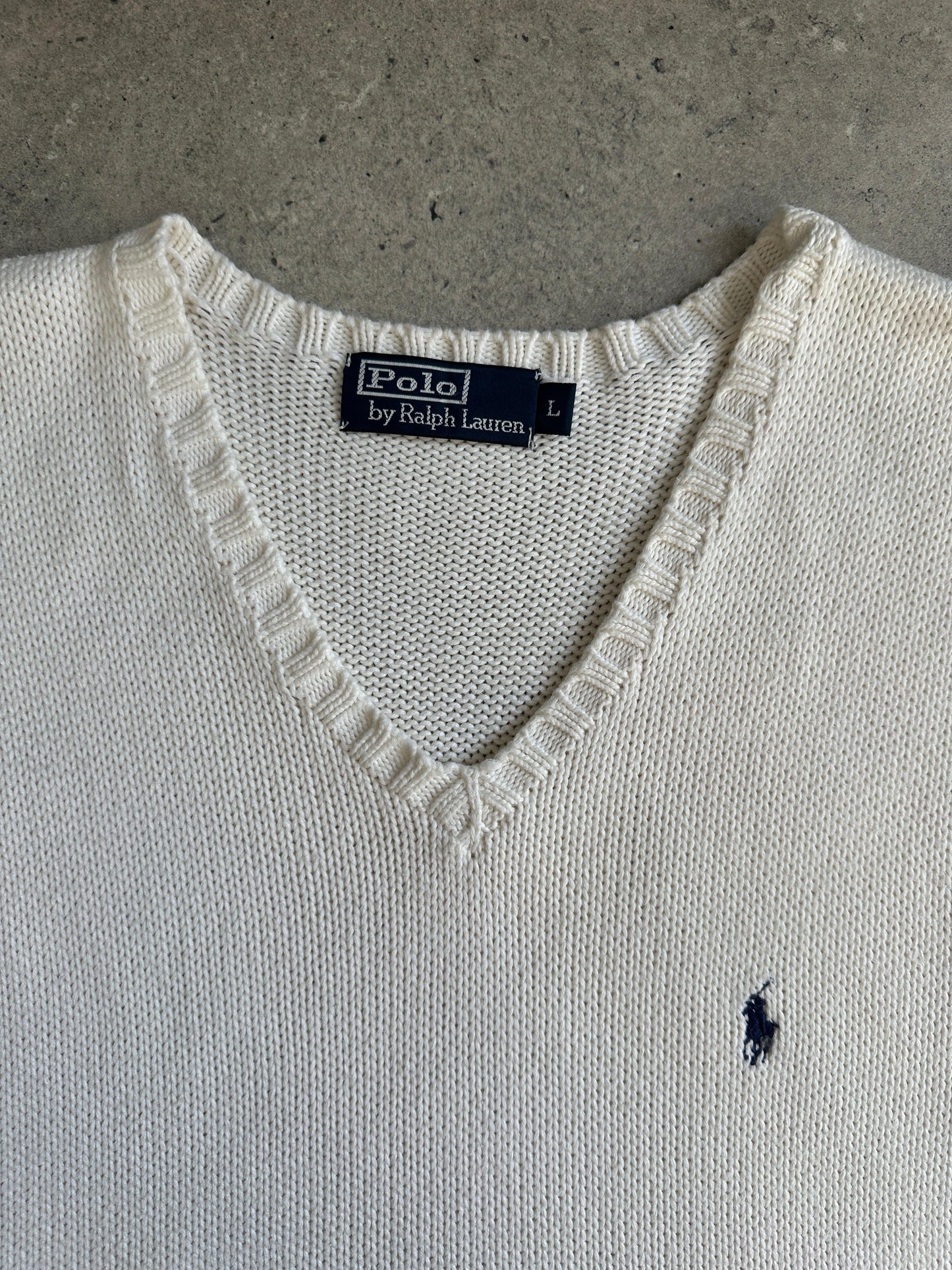 Ralph Lauren Polo Pure Cotton Sleeveless Logo Jumper Vest - XL - Known Source