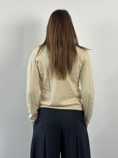 Versace Jeans Couture 2000s Pure Merino Wool Structured Knit Jumper - XS/S