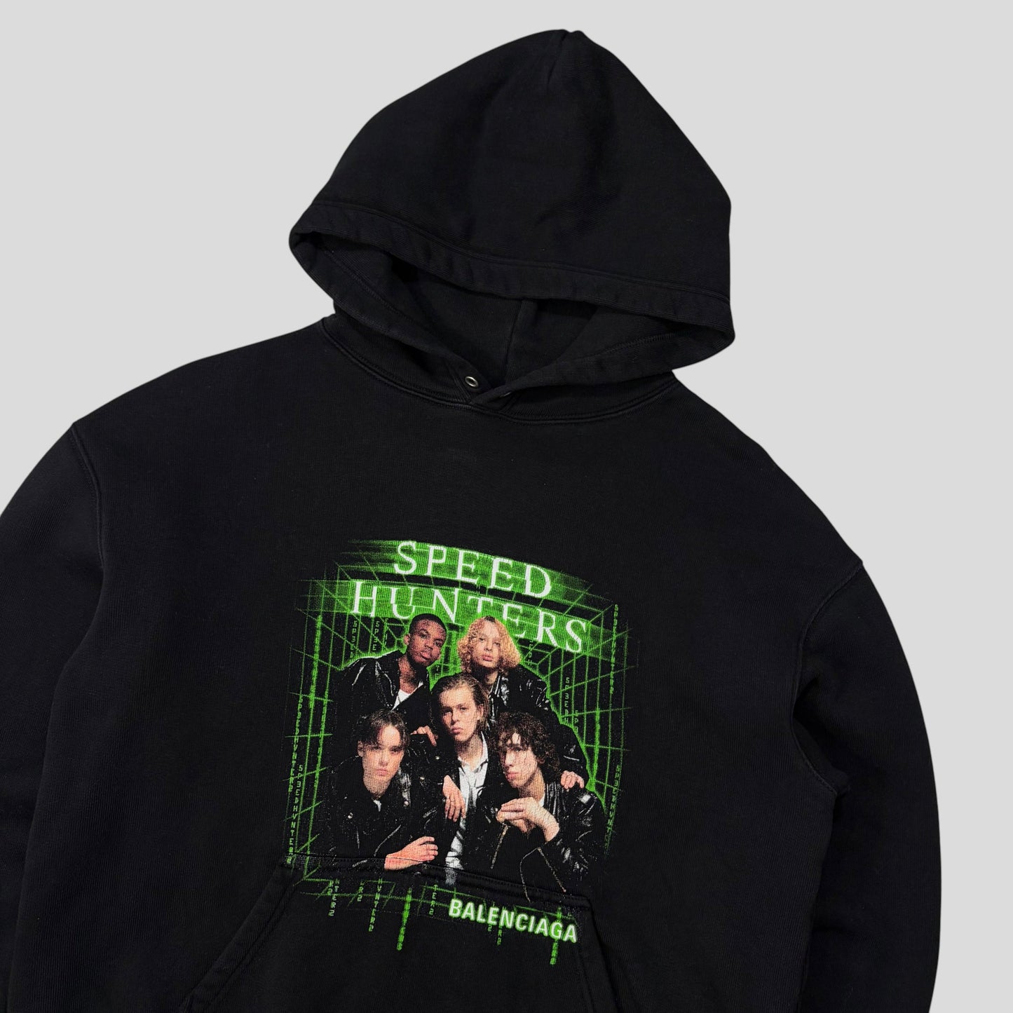 Balenciaga 2018 Speed Hunters Cropped Graphic Hoodie - S | Default Title, Black