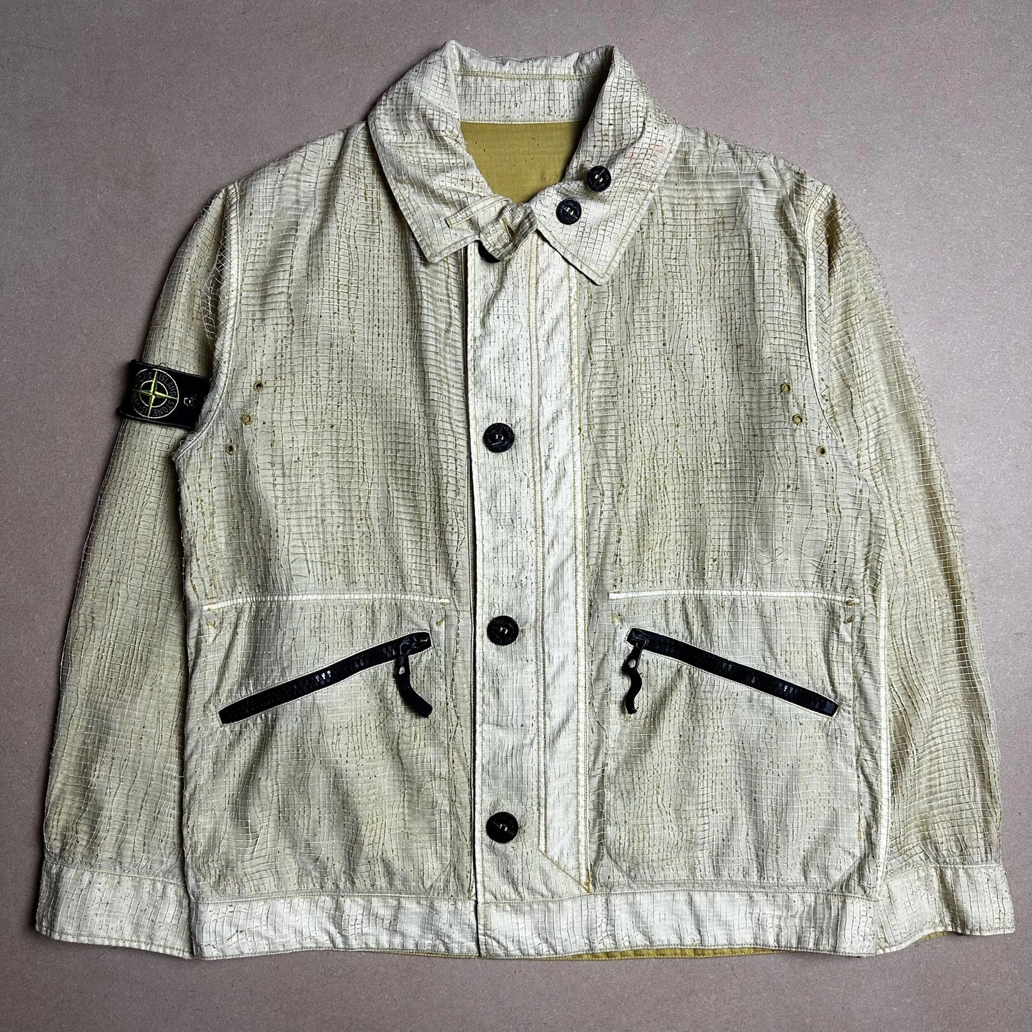 S/S 1994 Lemon Yellow Reversible Spiderweb Silk Light Jacket