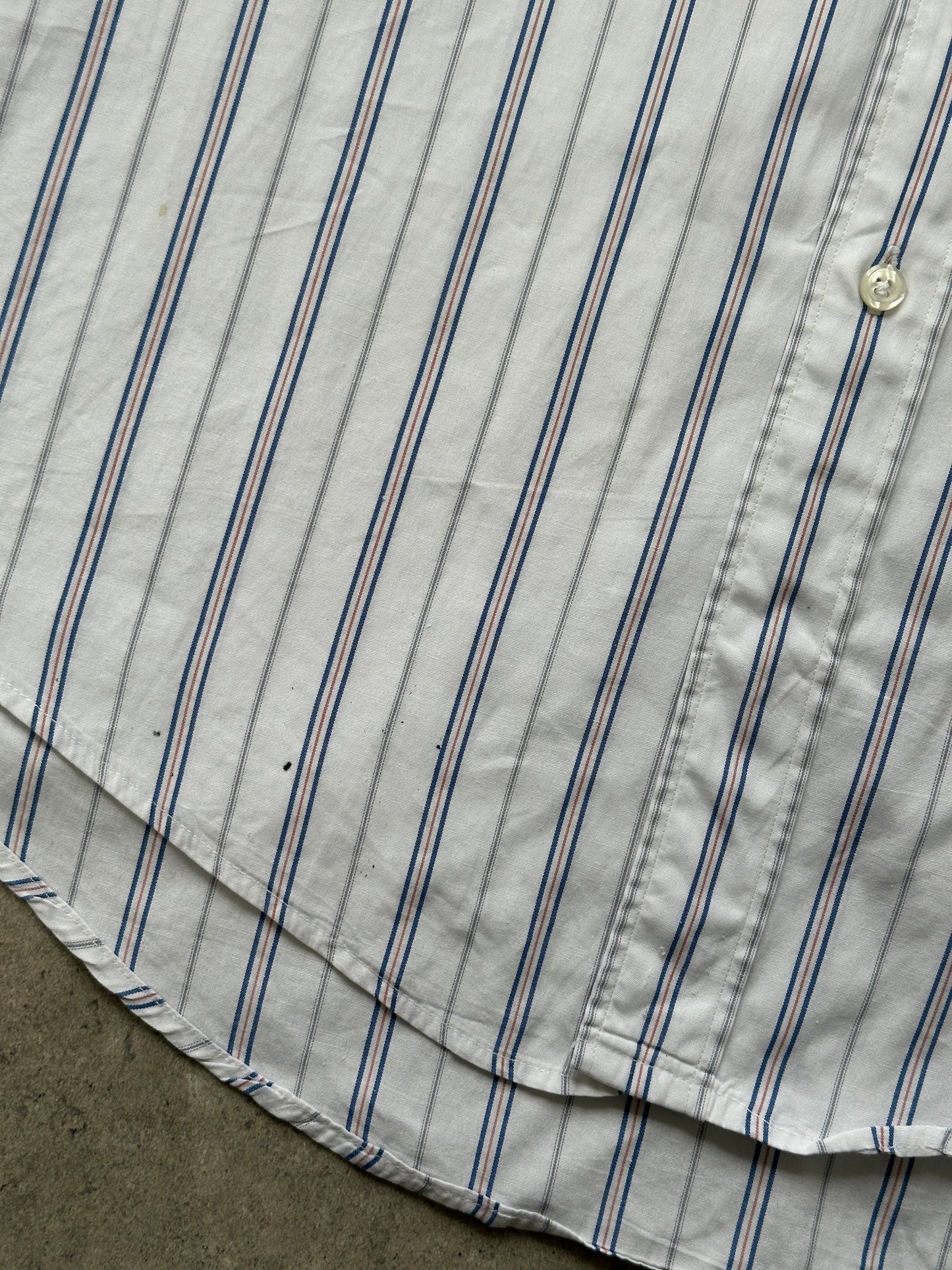 Christian Dior 1980s Stripe Pure Cotton Logo Shirt - L