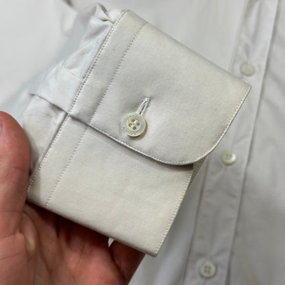 Prada 90’s Pearl White Smart Co-nylon Button Up Shirt - L | Default Title, White