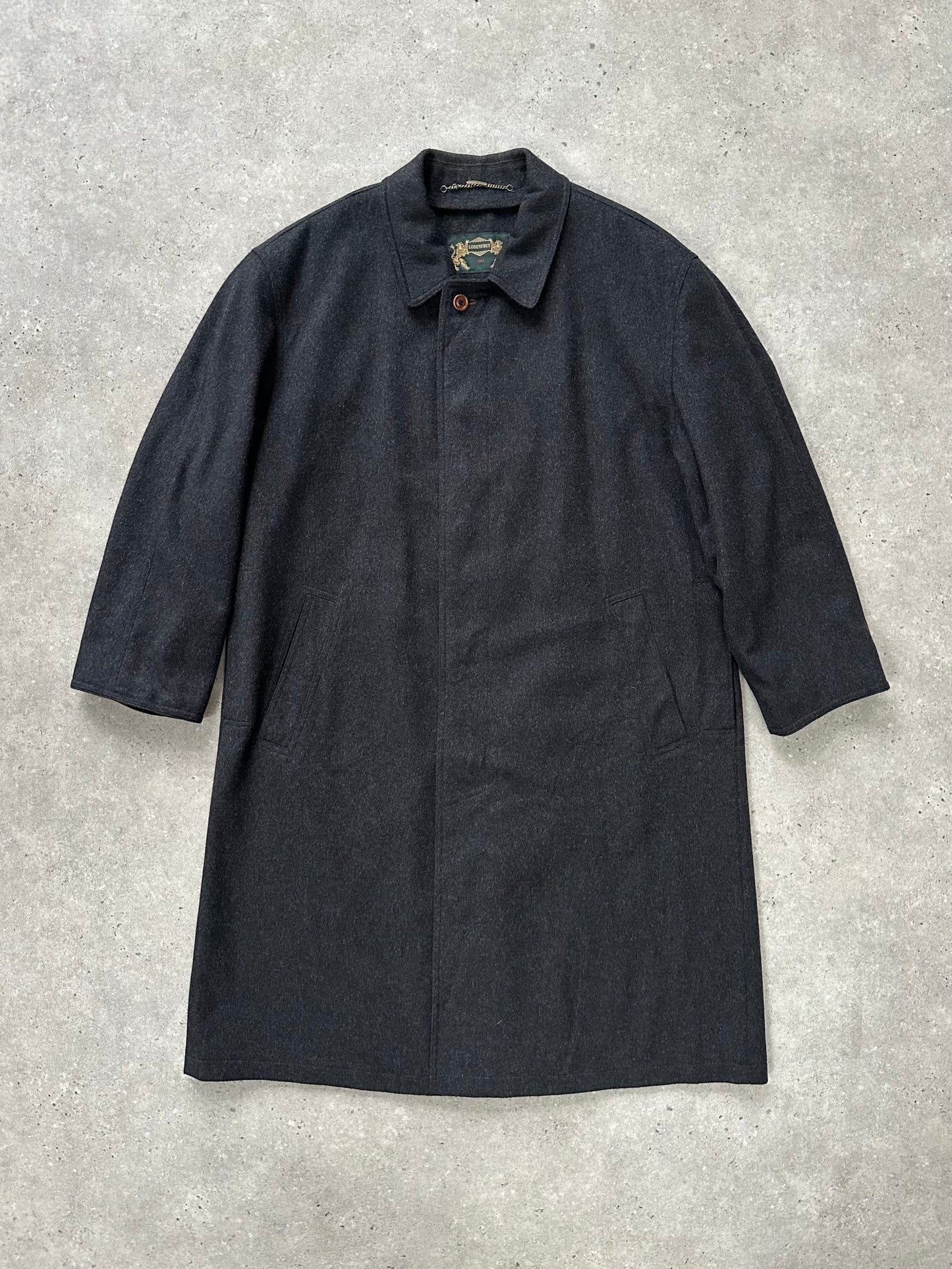 Vintage 1990s Wool Cashmere Concealed Placket Coat - XL