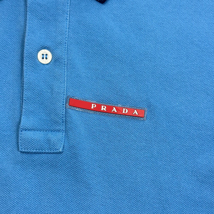 Prada Milano 2018 Aqua Blue Polo Shirt - S