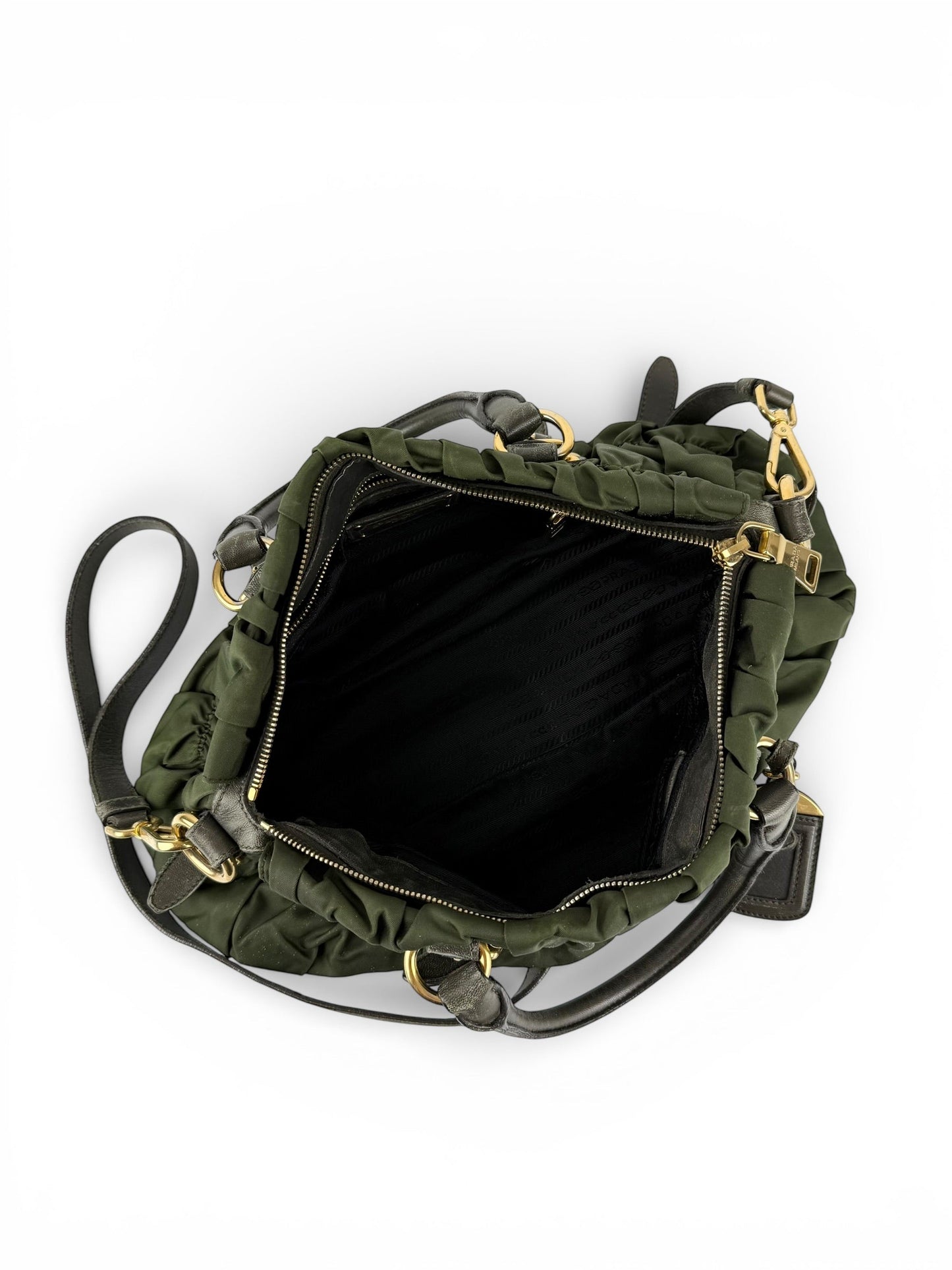 2010s Prada Nylon Tessuto Gaufre 2Way Handbag | O/S, Gold