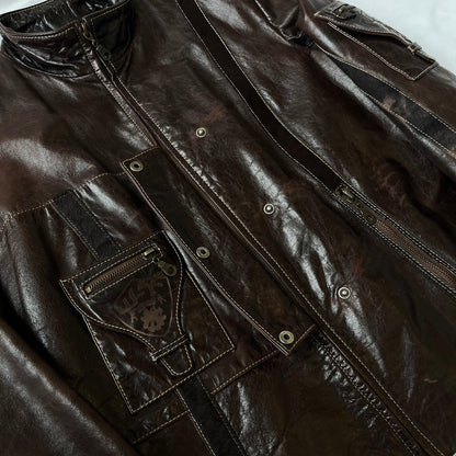 Diesel Leather & Pony Hair Biker Jacket (2000s) - Known Source