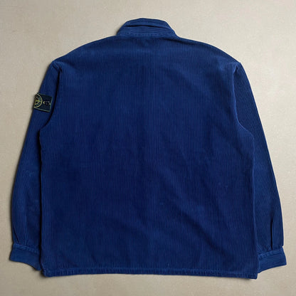 A/W 1994 Persian Blue Jumbo Corduroy Button Down Single Pocket Work Shirt