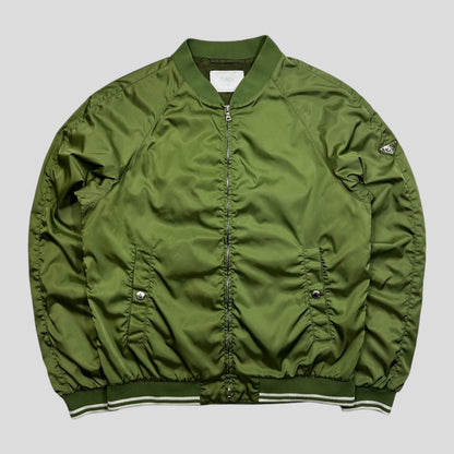 Prada Milano 2014 Metallic Green Nylon Bomber Jacket - IT52 (L)