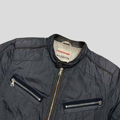 Prada Sport 00’s Metal Nylon + Leather Moto Biker Jacket - IT52 (M) | Default Title, Multicoloured