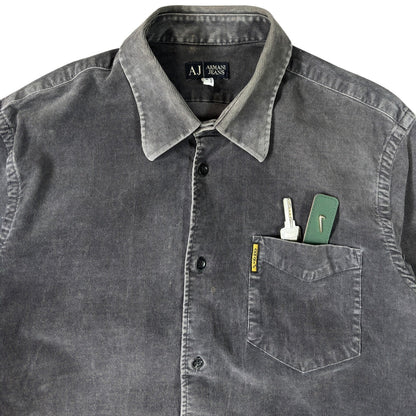 Armani Jeans 00’s Mini Corduroy Shirt M | Medium, Charcoal