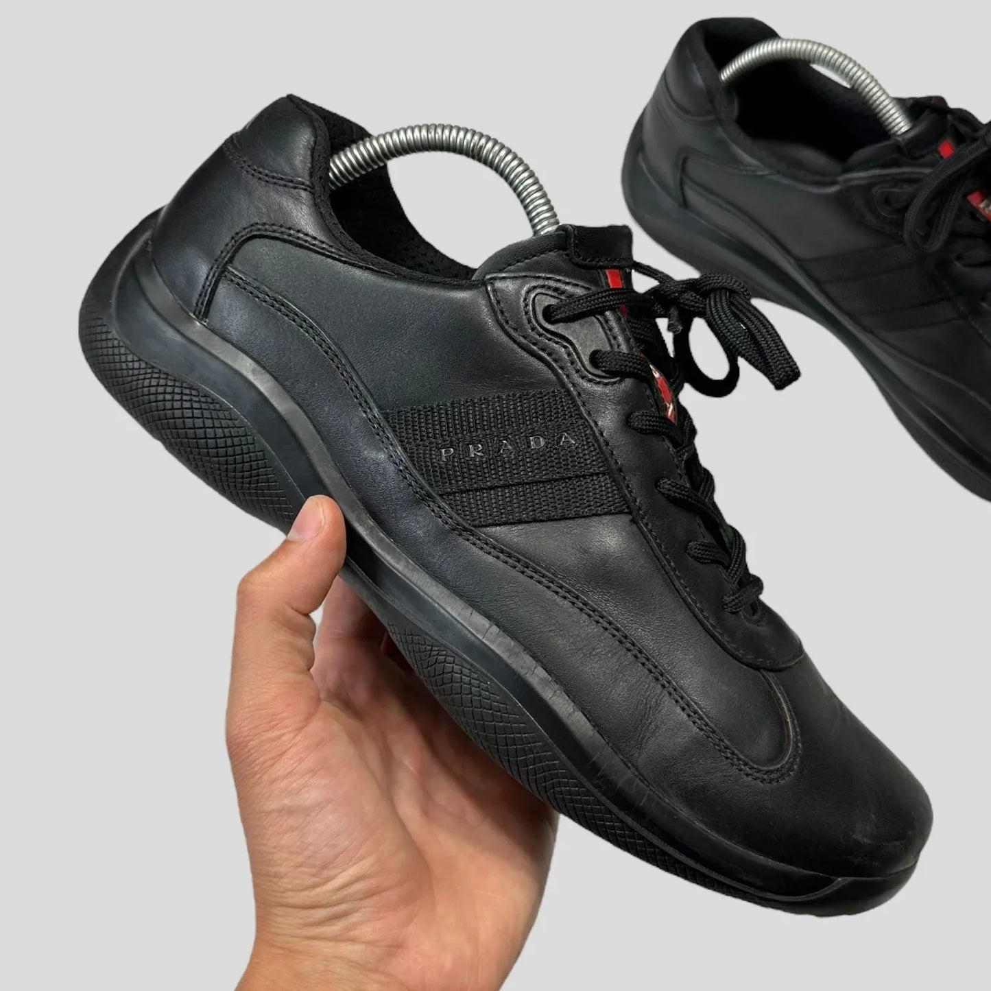 Prada 2007 Cups Carbon Logo Triple Black - UK8