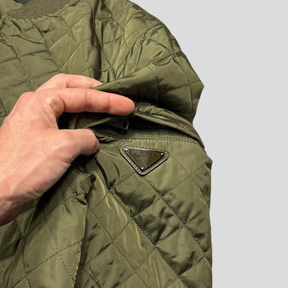 Prada 2014 Diamond Quilted Triangle Plaque Bomber - IT48 (M)