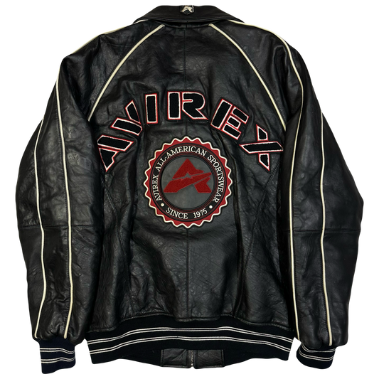 Avirex Leather Jacket In Black ( L )