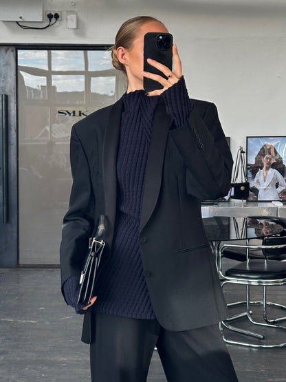 Christian Dior Monsieur 1980s Wool Mohair Tuxedo Blazer - 38R/M