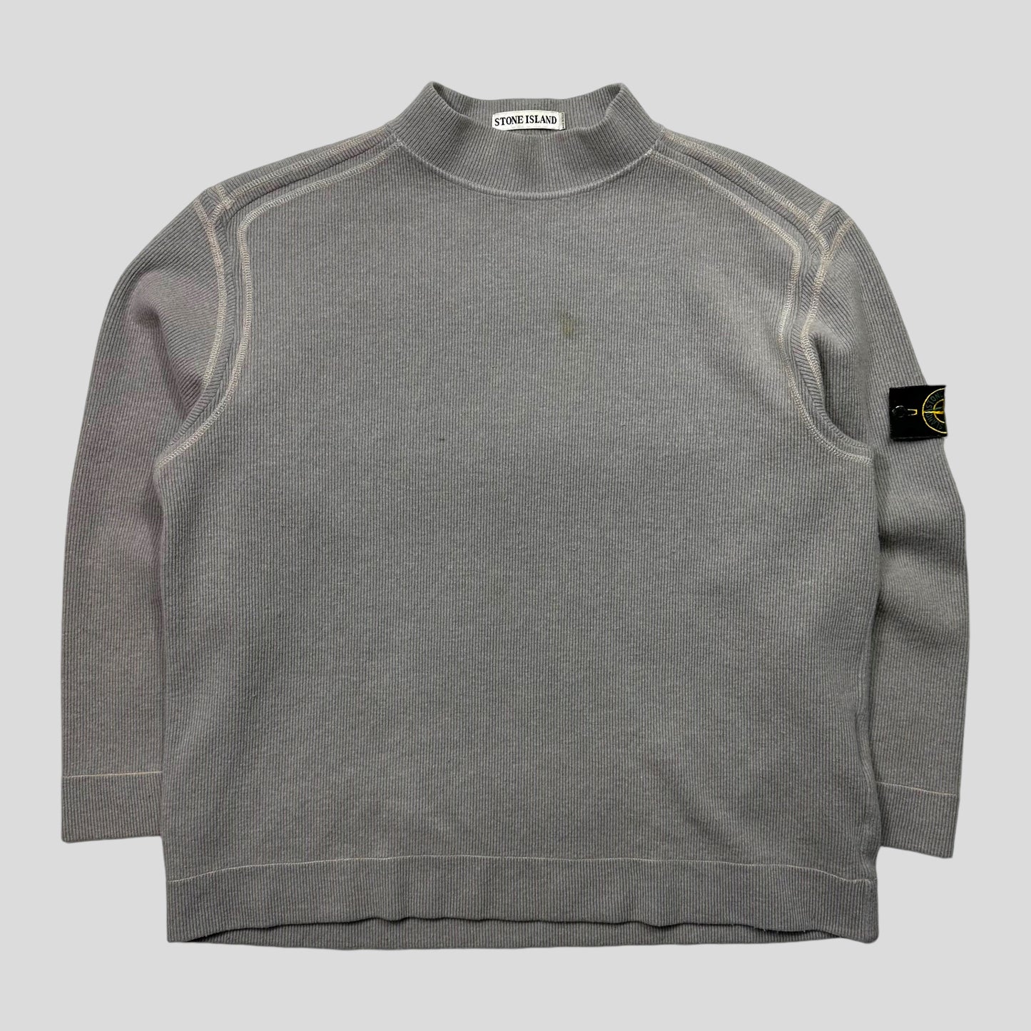 Stone Island 1999 Ribbed Cotton Crewneck - L/XL