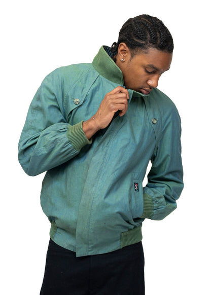 YSL Iridescent Green Zip Up Jacket