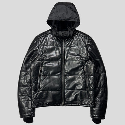 Prada Sport 00’s Leather Aviator Shearling Fur Collar Hooded Puffer - IT52 (L)