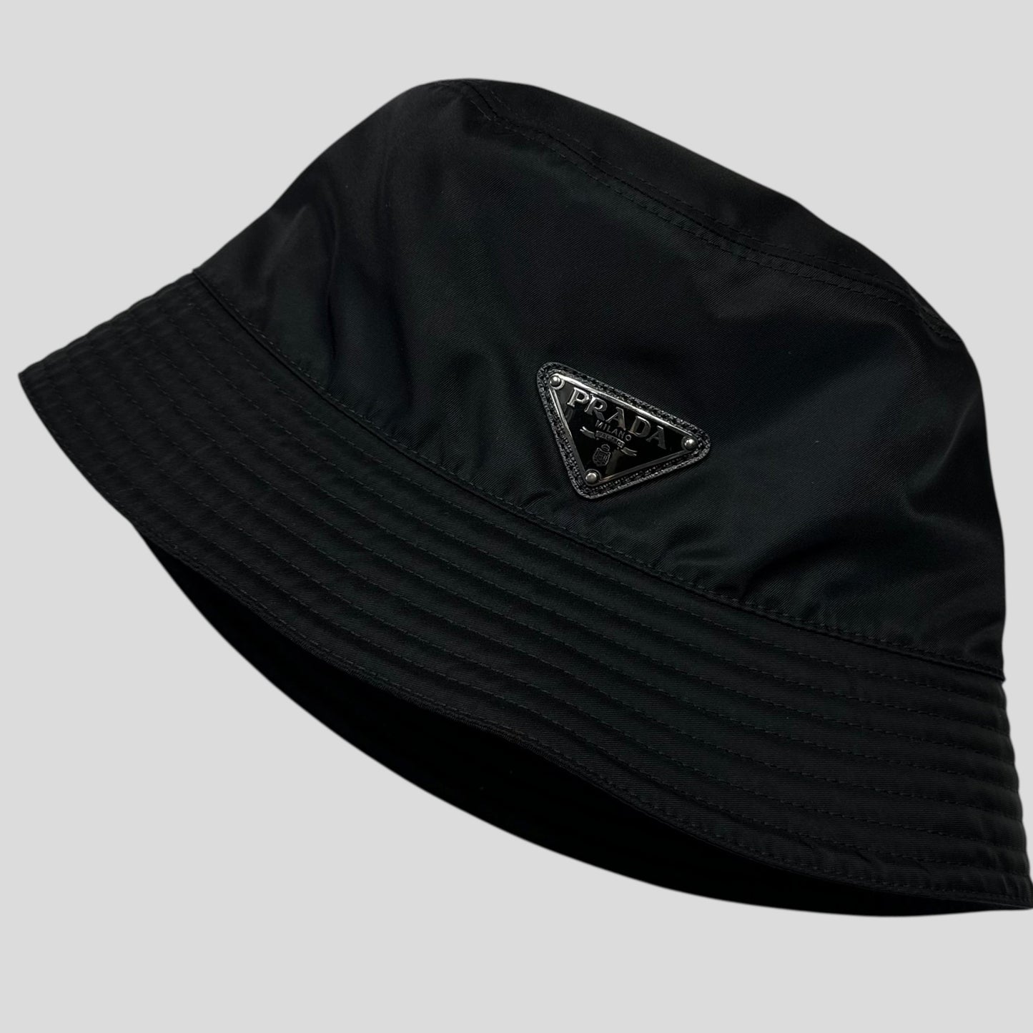 Prada Milano 2020 Re-Nylon Double Logo Bucket Hat - L