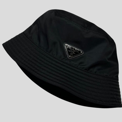 Prada Milano 2020 Re-Nylon Double Logo Bucket Hat - L