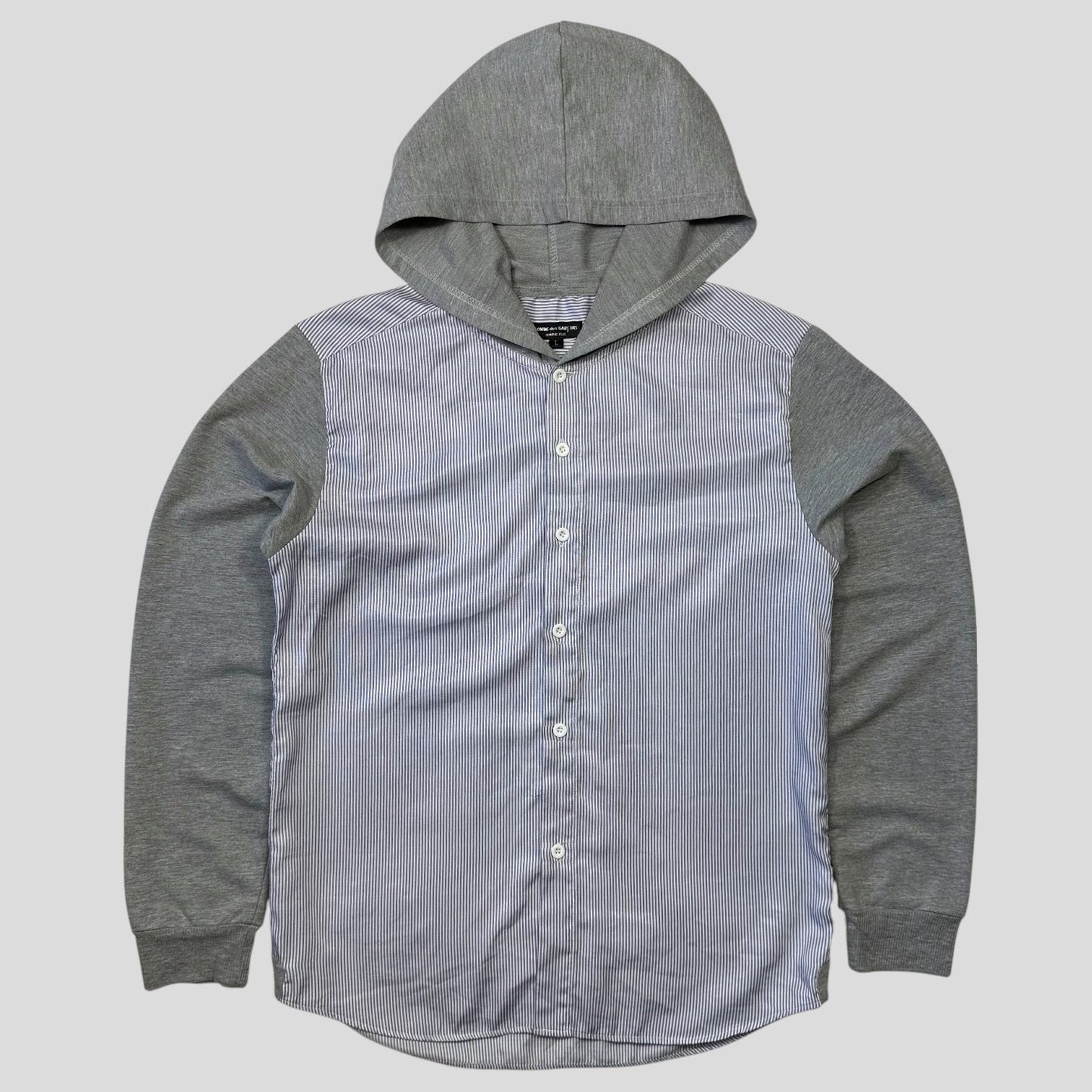Comme Des Garçone Homme 2009 Striped Shirt Hoodie - M/L