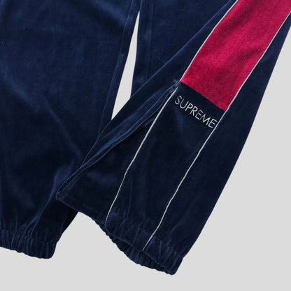 Supreme FW18 Velour Blue and Pink Piped Tracksuit Set - M/L