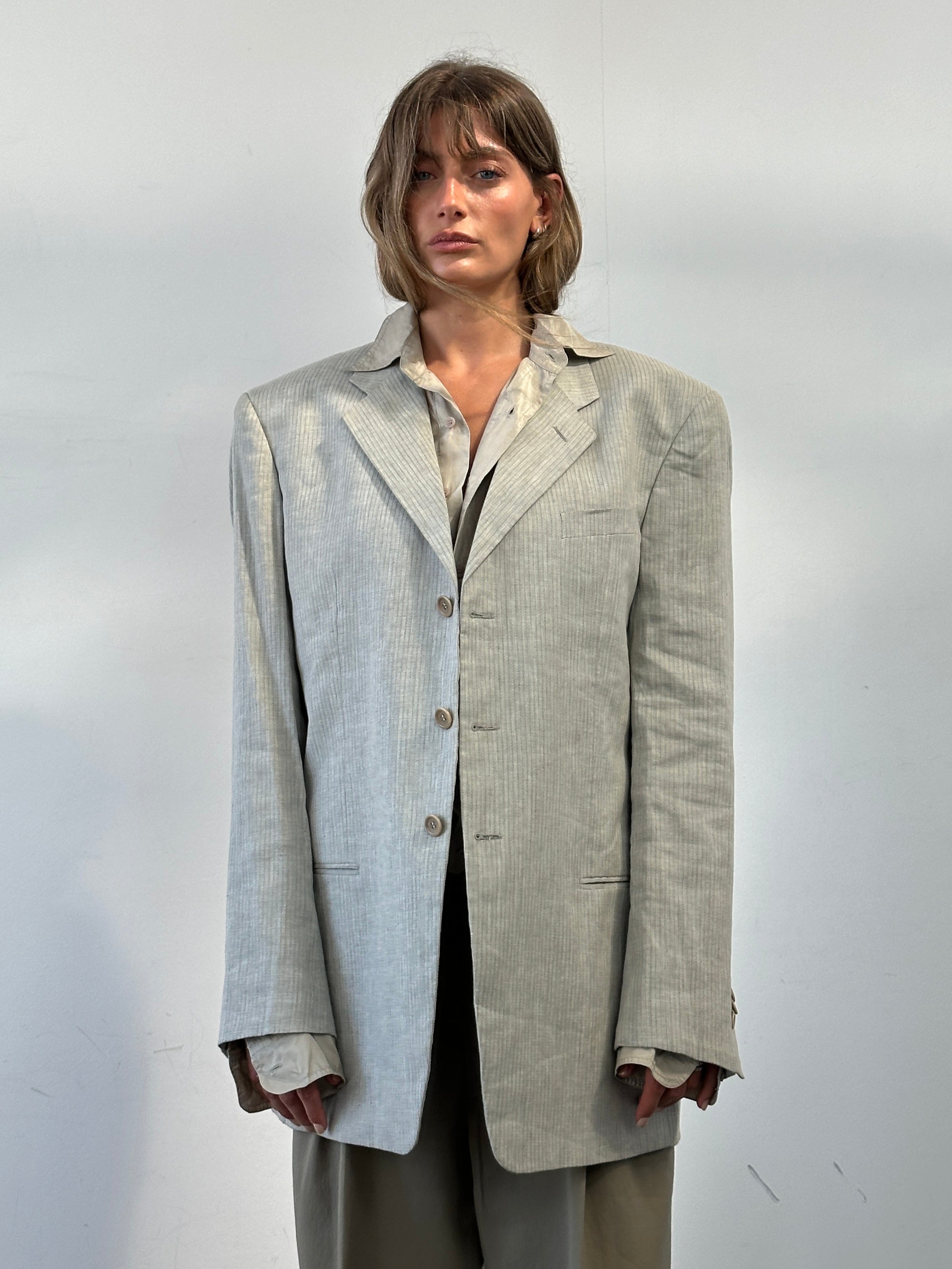 90s Giorgio Armani Linen Jacket Vintage Le Collezioni Blazer