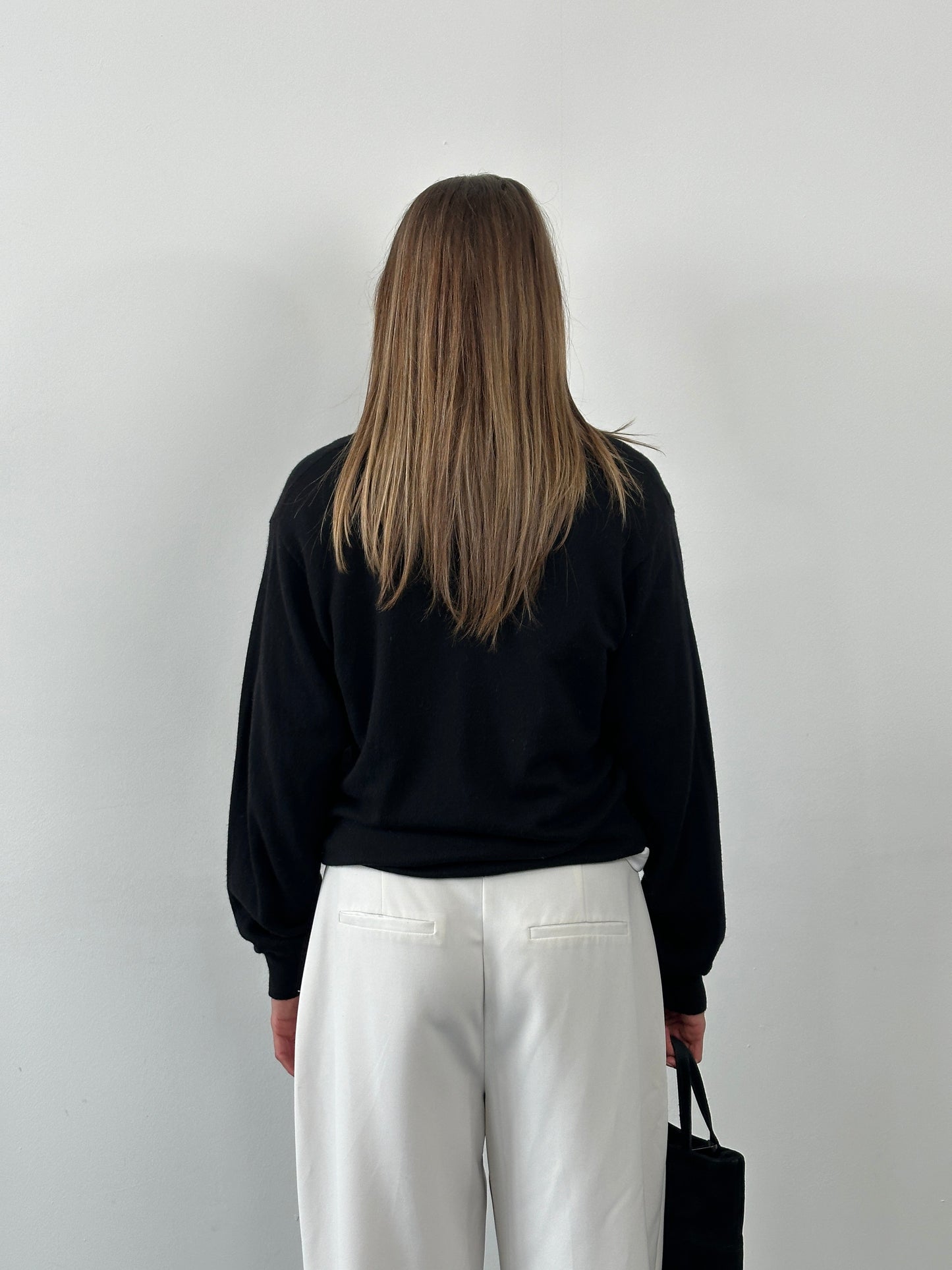 Italian Vintage Cashmere Silk V Neck Jumper - M