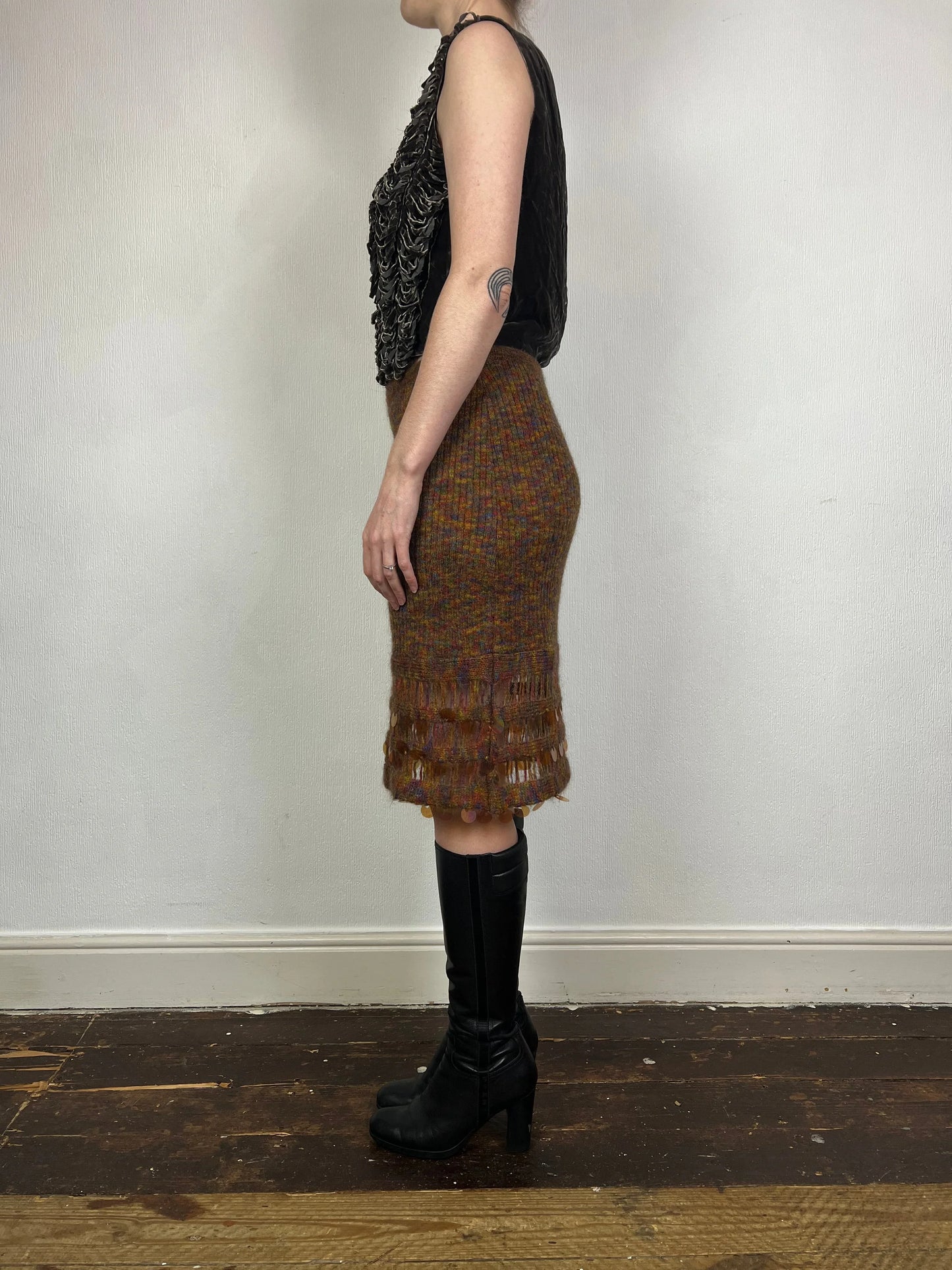 Christian Lacroix Bazar knit sequin skirt