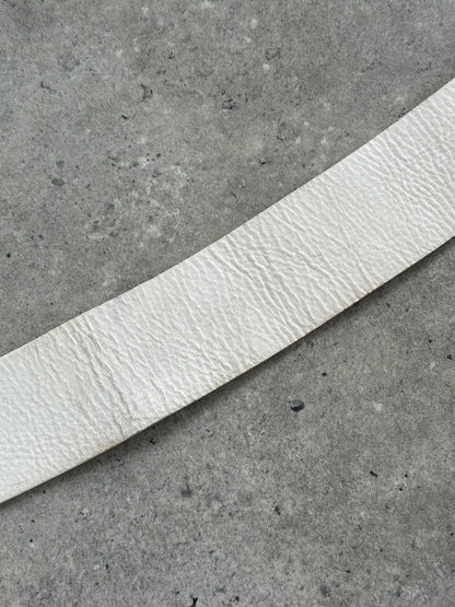 Italian Vintage 1990s Chrome Chunky Leather Belt- 28-32”