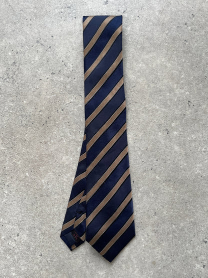 Vintage 1990s Pure Silk Diagonal Striped Tie