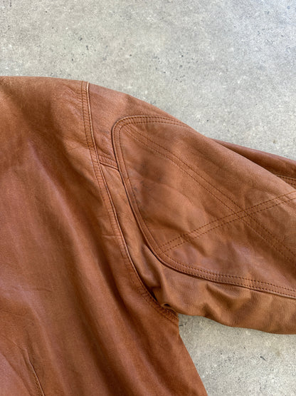 Vintage 1980s Leather Bomber Jacket - L