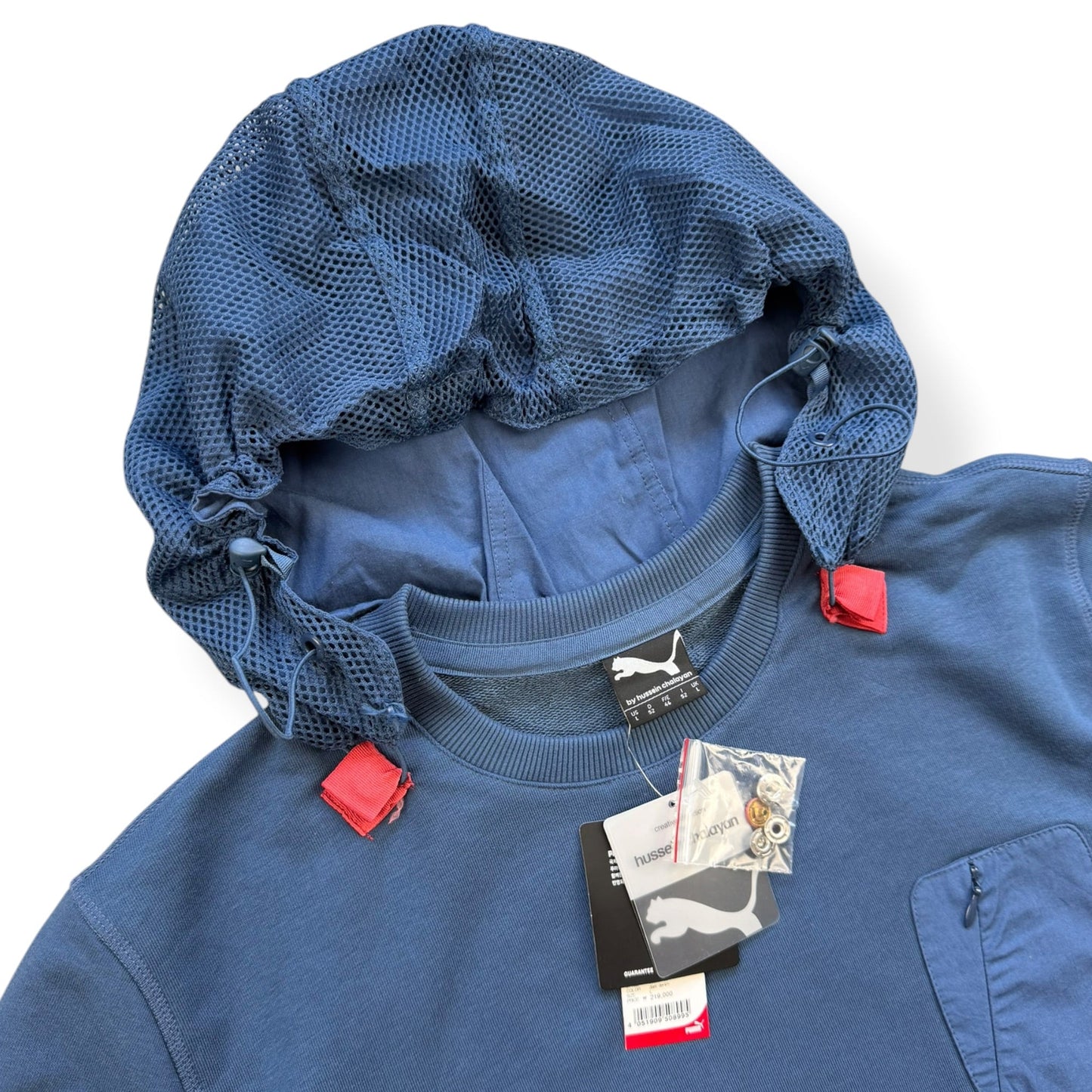 2000's Puma by Hussein Chalayan Detachable Hood Sweatshirt (L) | Large, Blue