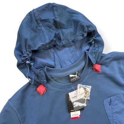 2000's Puma by Hussein Chalayan Detachable Hood Sweatshirt (L) | Large, Blue