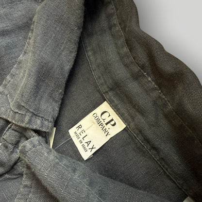 C.P. Company Relax Lino Flax SS/01 Zip Up Jacket 6 / XL | Default Title, Slate Grey
