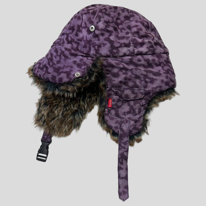 Supreme 2014 Liberty Leopard Corduroy Stash Pocket Trapper Hat | Default Title, Purple